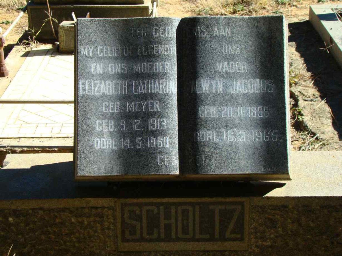 SCHOLTZ Alwyn Jacobus 1899-1965 &amp; Elizabeth Catharina MEYER 1913-1960