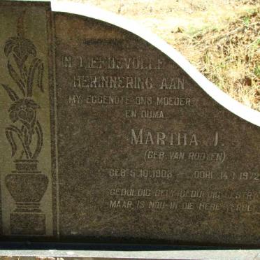 SCHOLTZ Martha J. nee VAN ROOYEN 1903-1972