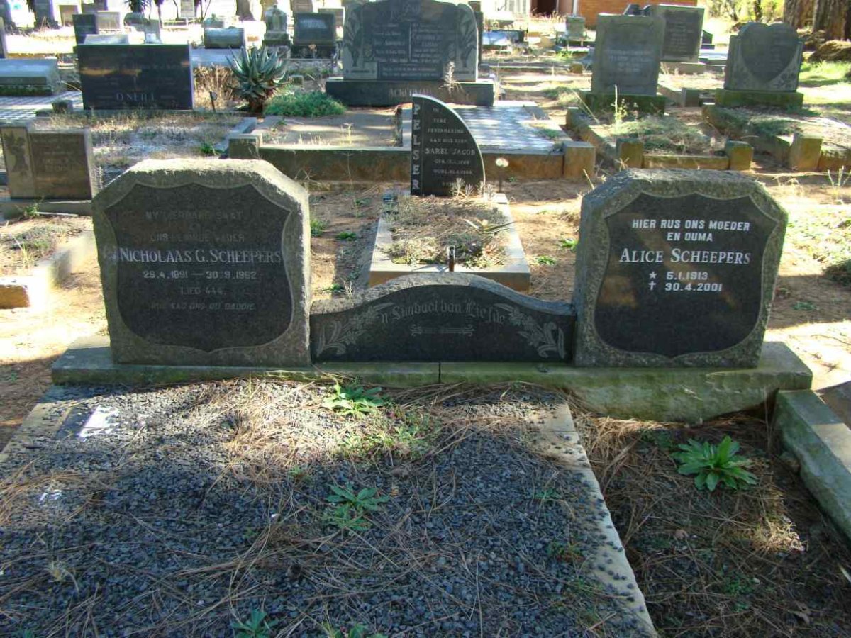 SCHEEPERS Nicholaas G. 1891-1962 &amp; Alice 1913-2001