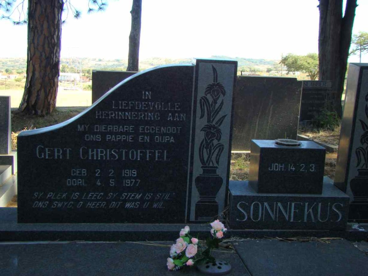 SONNEKUS Gert Christoffel 1919-1977 &amp; Magdalena Cornelia DU PLESSIS 1923-1996