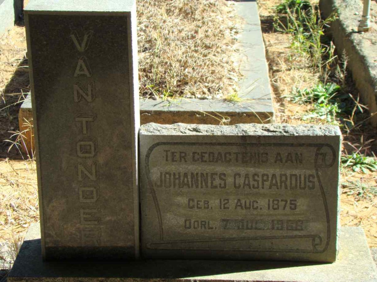 TONDER Johannes Caspardus, van 1875-1966