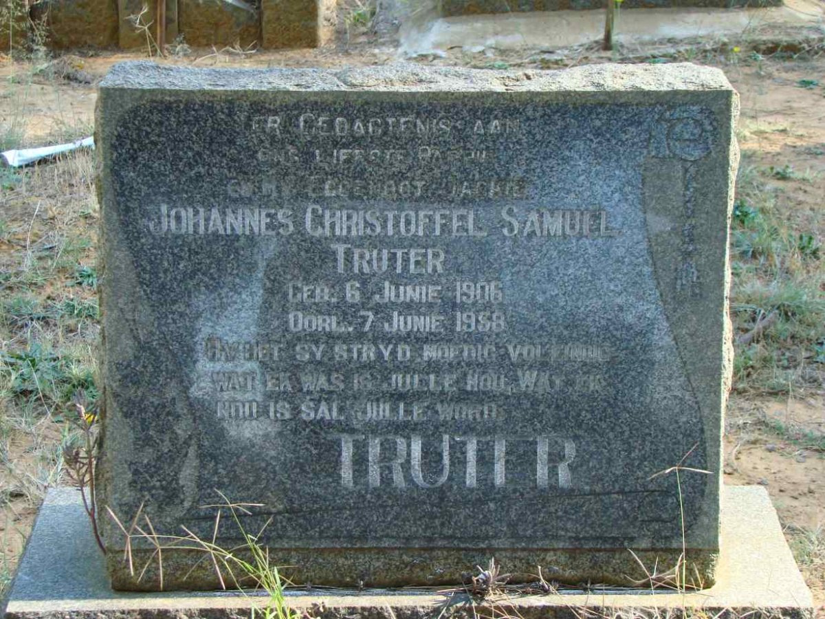 TRUTER Johannes Christoffel Samuel 1906-1958