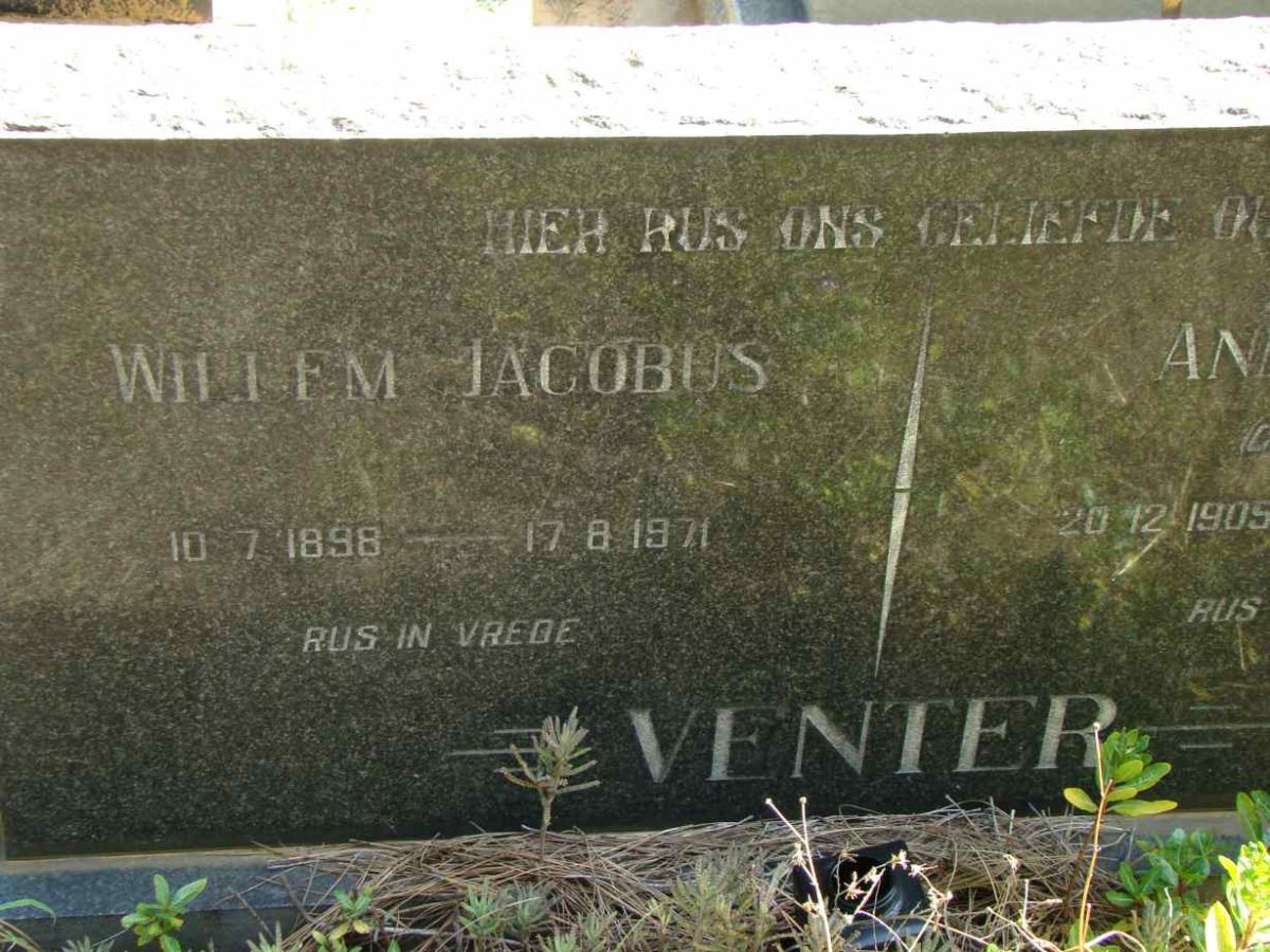 VENTER Willem Jacobus 1898-1971