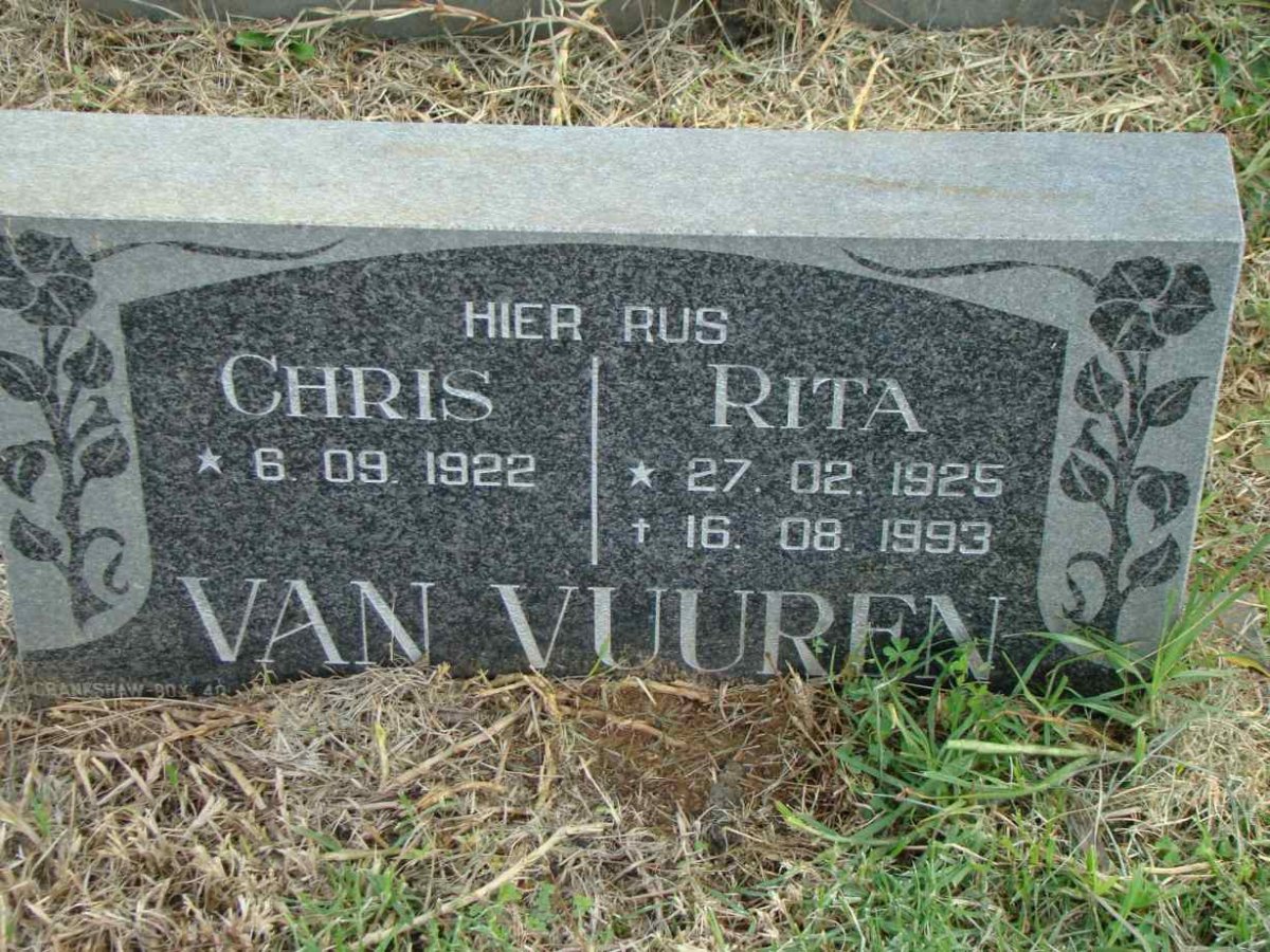 VUUREN Chris, van 1922- &amp; Rita 1925-1993