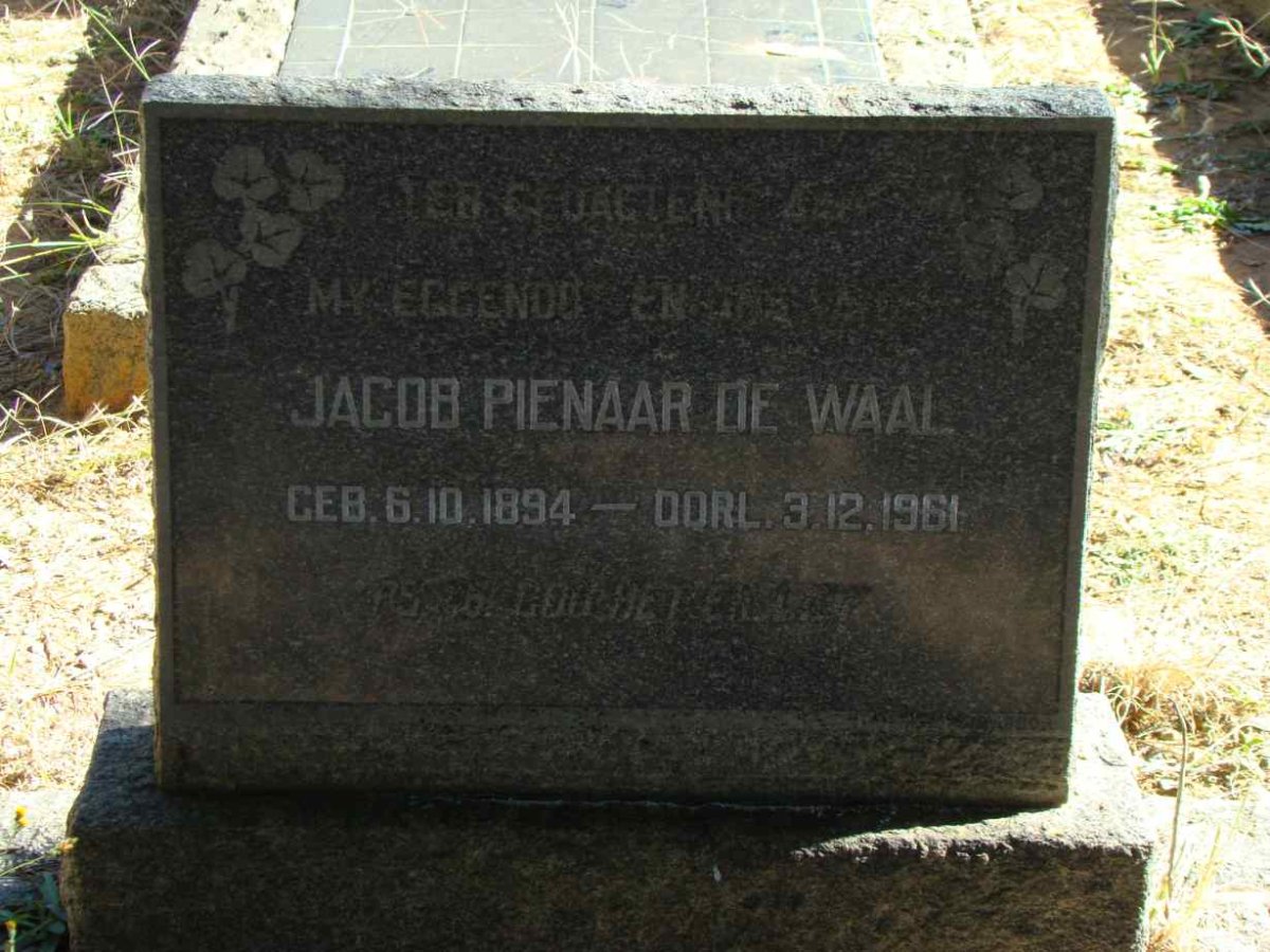 WAAL Jacob Pienaar, de 1894-1961