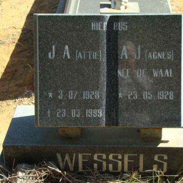 WESSELS J.A. 1928-1999 &amp; A.J. DE WAAL 1928-