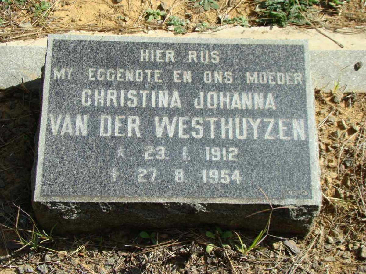 WESTHUYZEN Christina Johanna, van der 1912-1954