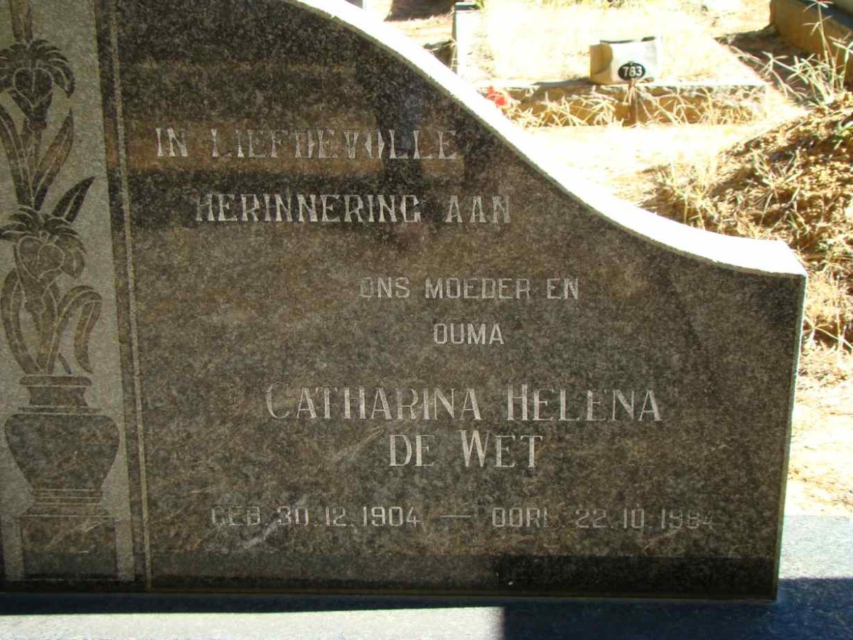 WET Catharina Helena, de 1904-1984
