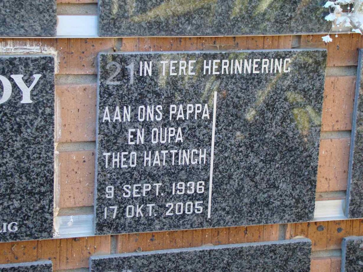 HATTINGH Theo 1936-2005