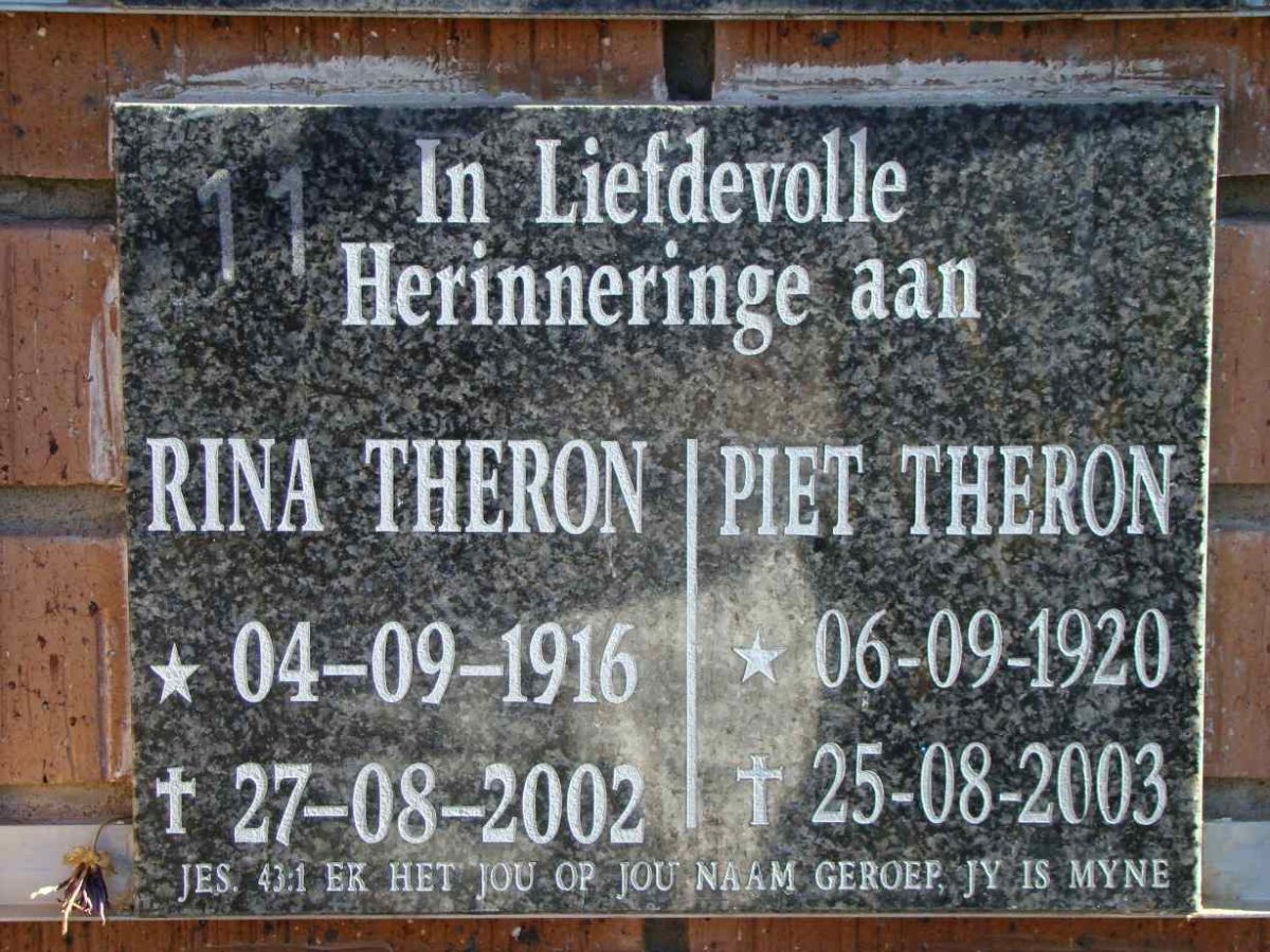 THERON Piet 1920-2003 &amp; Rina 1916-2002