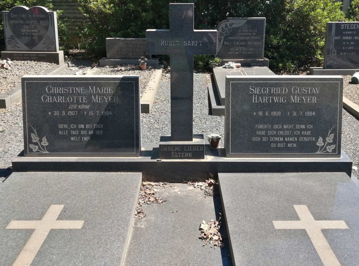MEYER Siegfried Gustav Hartwig 1908-1984 &amp; Christine Marie Charlotte KÖHNE 1907-1984