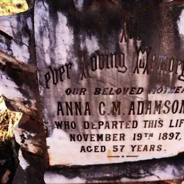 ADAMSON Anna C.M. -1897