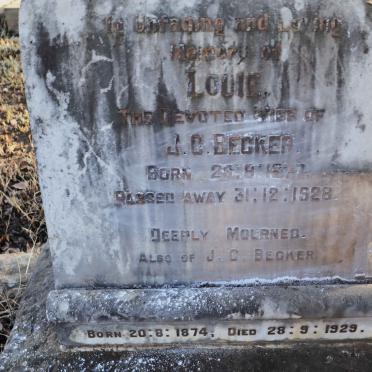 BECKER J.C. 1874-1929 & Louie 1877-1928