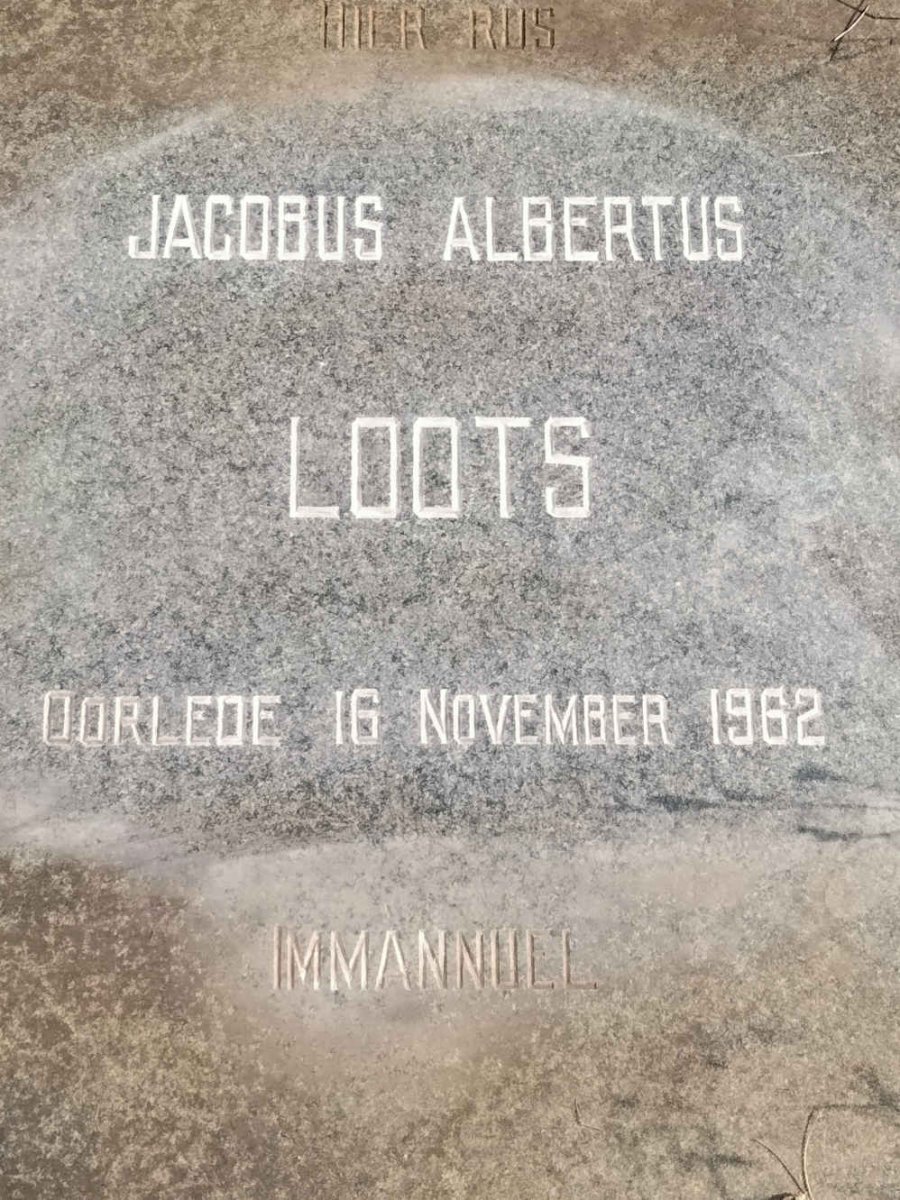 LOOTS Jacobus Albertus -1962