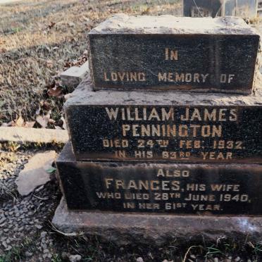 PENNINGTON William James -1932 & Frances -1940