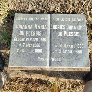 PLESSIS Andries Johannes, du 1902-1998 & Johanna Maria VAN DEN BERG 1906-1990