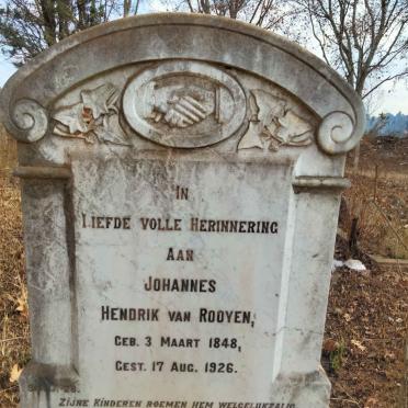 ROOYEN Johannes Hendrik, van 1848-1926