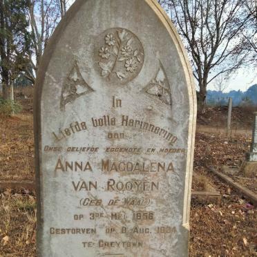 ROOYEN Anna Magdalena, van nee DE WAAL 1856-1934
