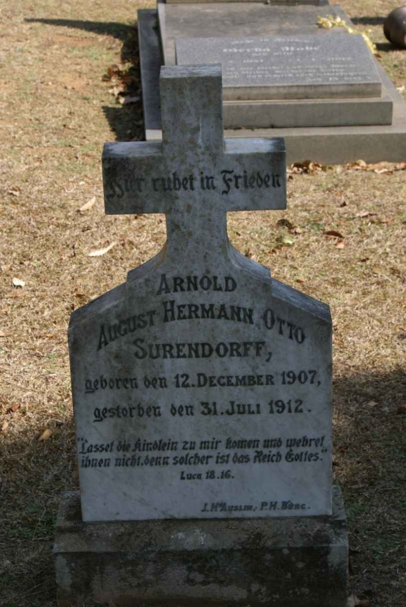 SURENDORFF Arnold August Hermann Otto 1907-1912