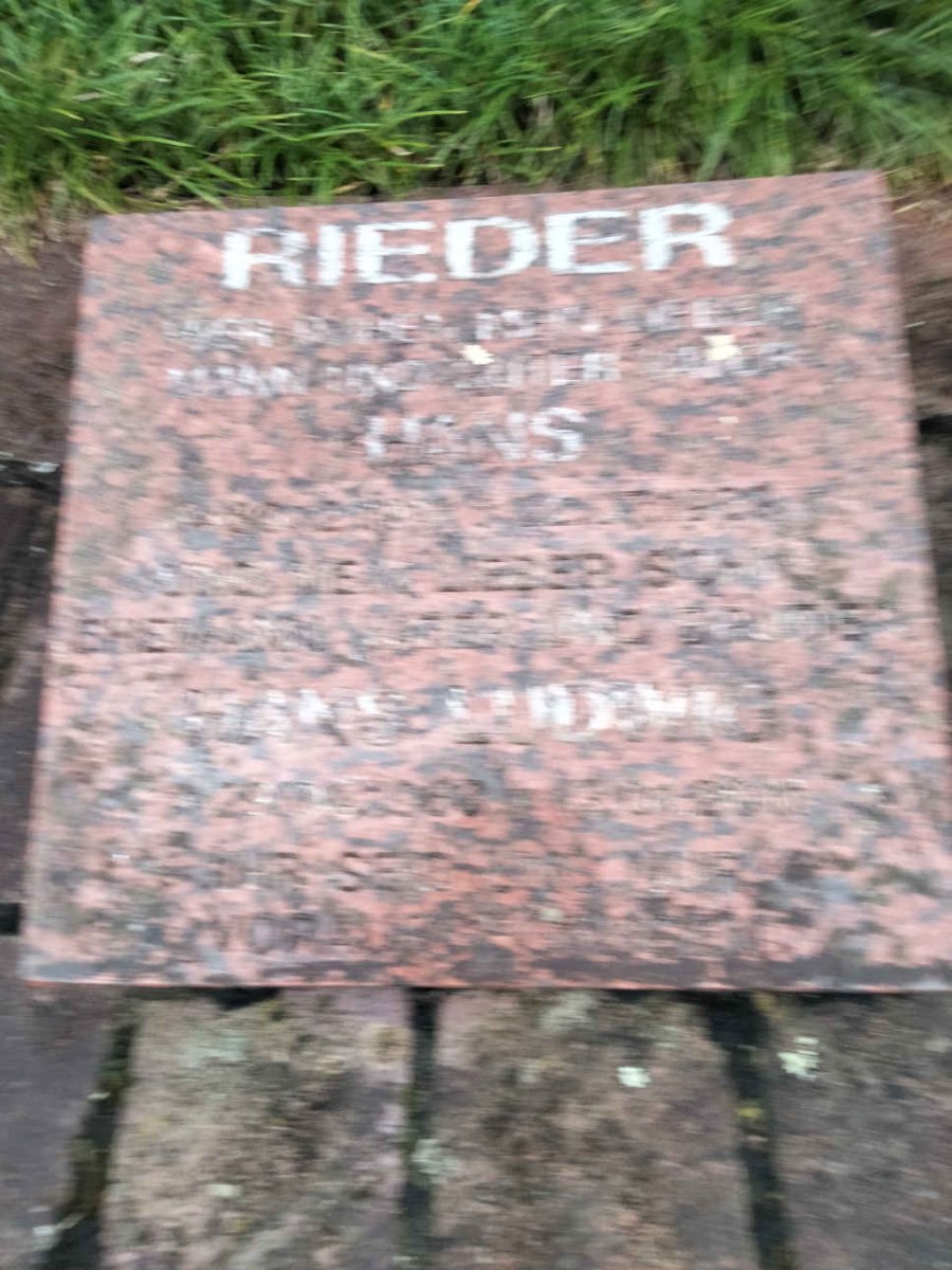 RIEDER Hans &amp; ?
