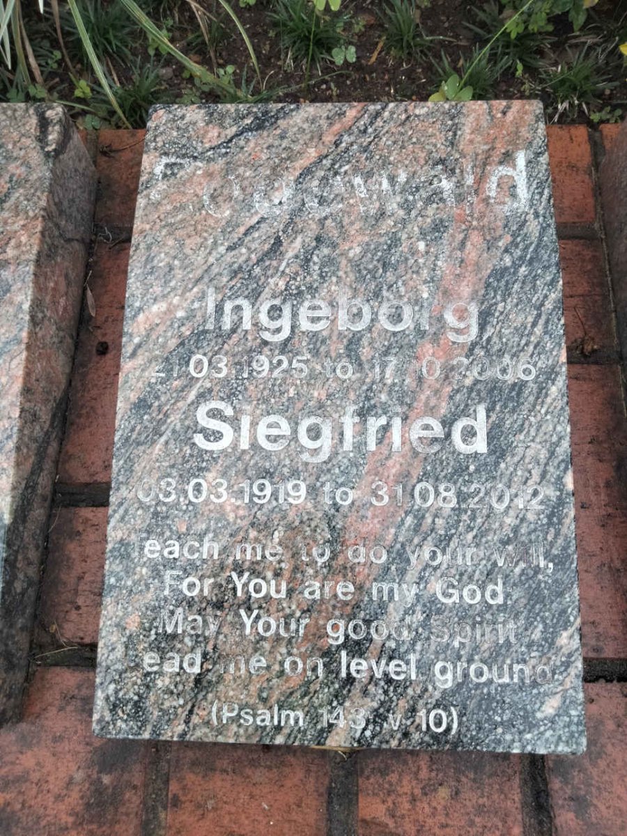 RODEWALD Siegfried 1919-2012 &amp; Ingeborg 1925-2006