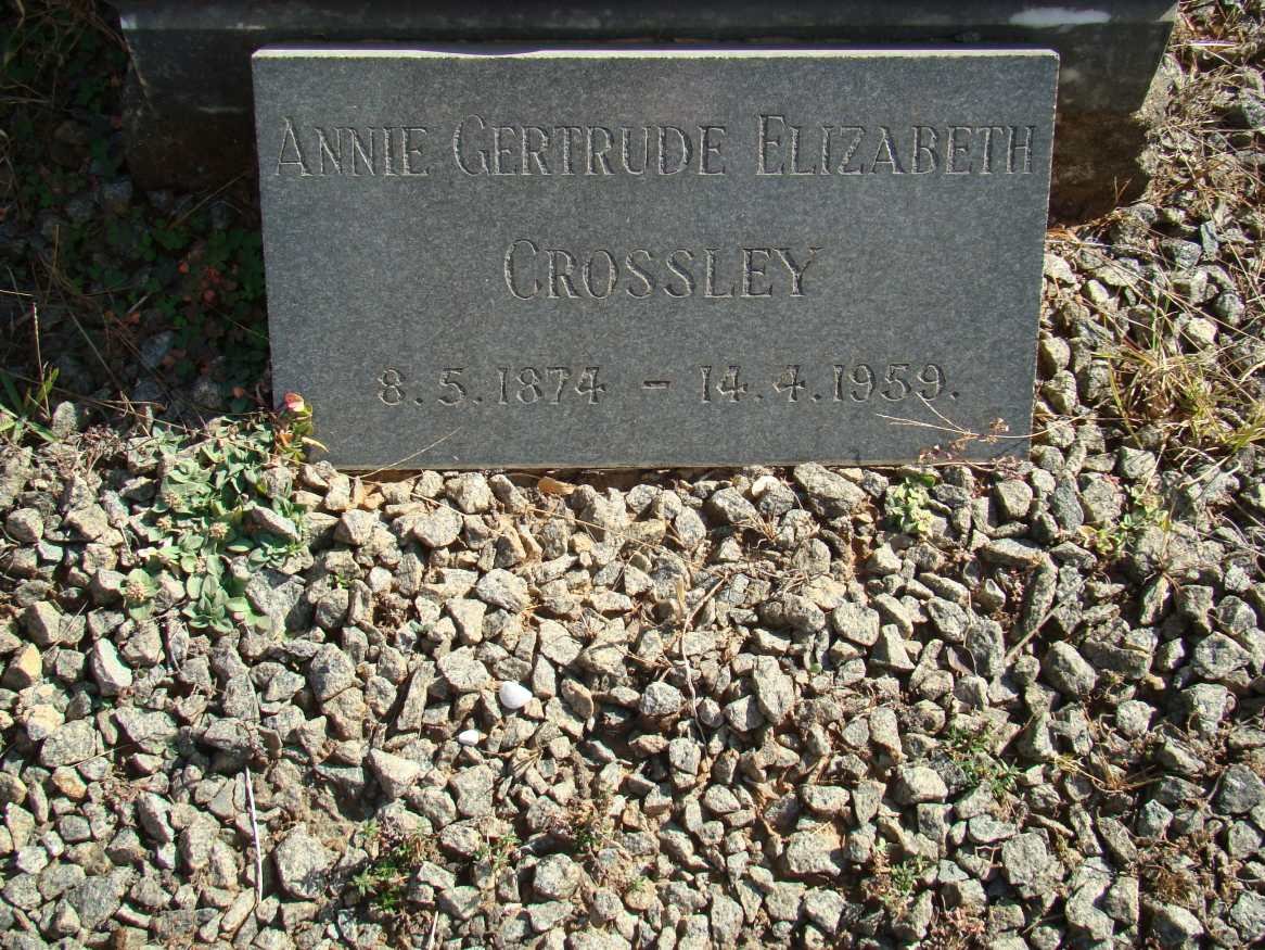 CROSSLEY Annie Gertrude Elizabeth 1874-1959