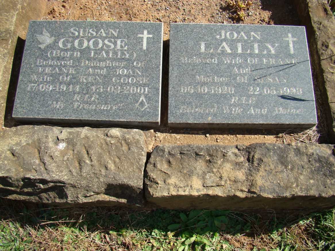 LALLY Joan 1920-1993 :: GOOSE Susan nee LALLY 1944-2001