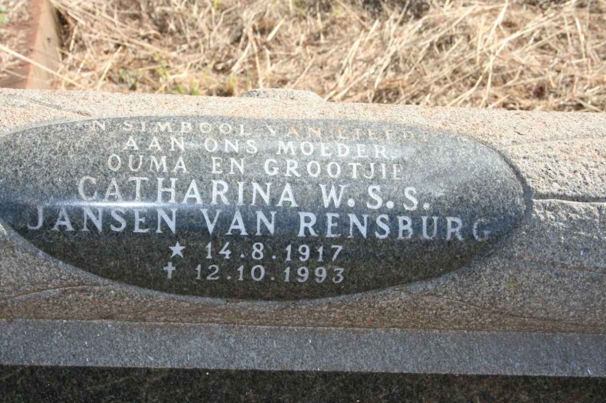 RENSBURG Catharina W.S.S., Jansen van 1917-1993