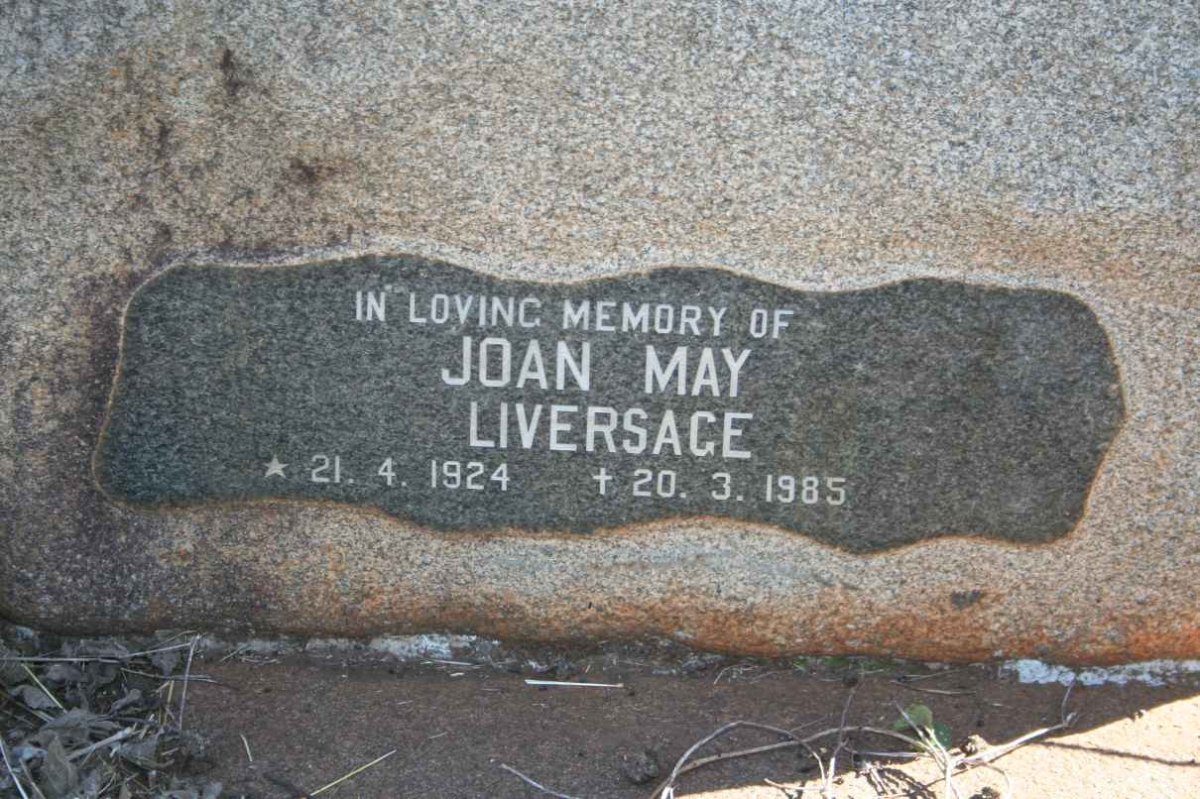 LIVERSAGE Joan May 1924-1985