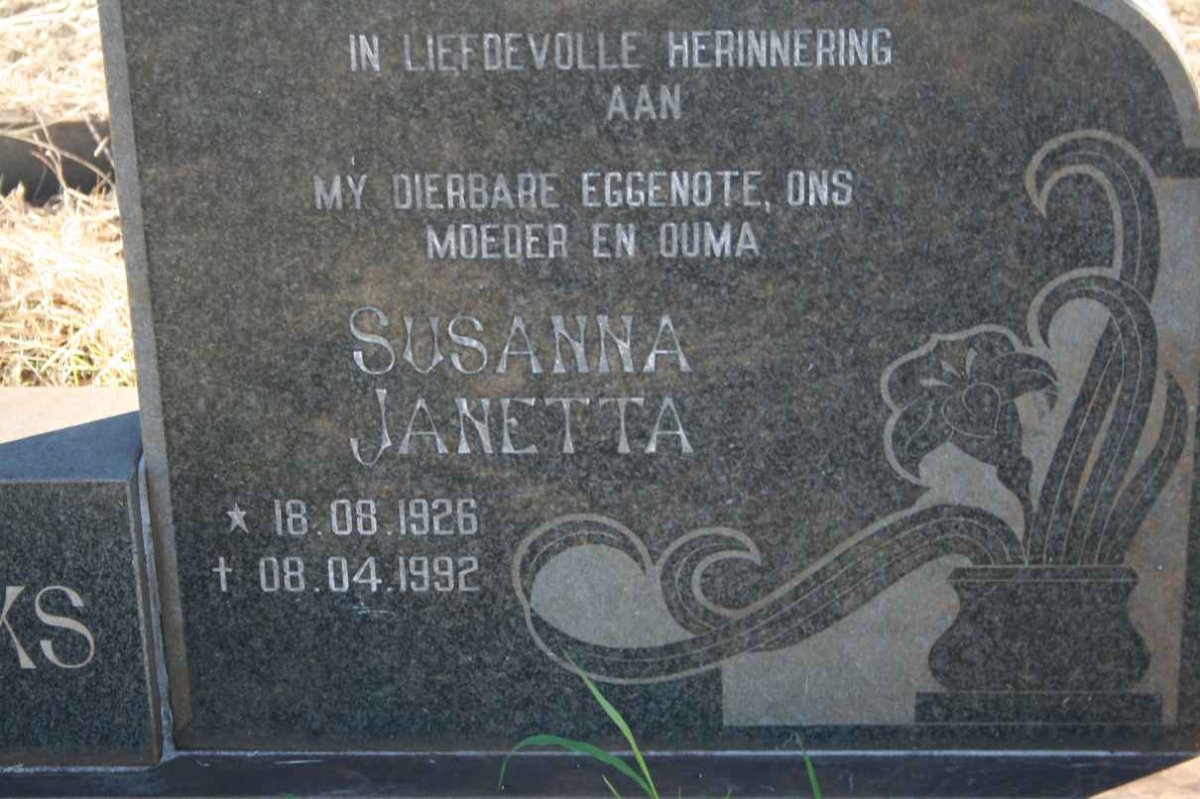 DIEDERICKS Susanna Janetta 1926-1992