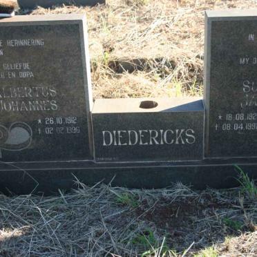 DIEDERICKS Albertus Johannes 1912-1996 &amp; Susanna Janetta 1926-1992