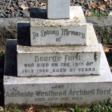 FORD George 1843-1900 &amp; Adelaide Westhead Archbell -1943