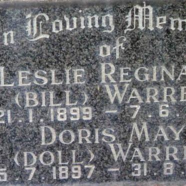 WARREN Leslie Reginald 1899-1969 &amp; Doris May 1897-1971
