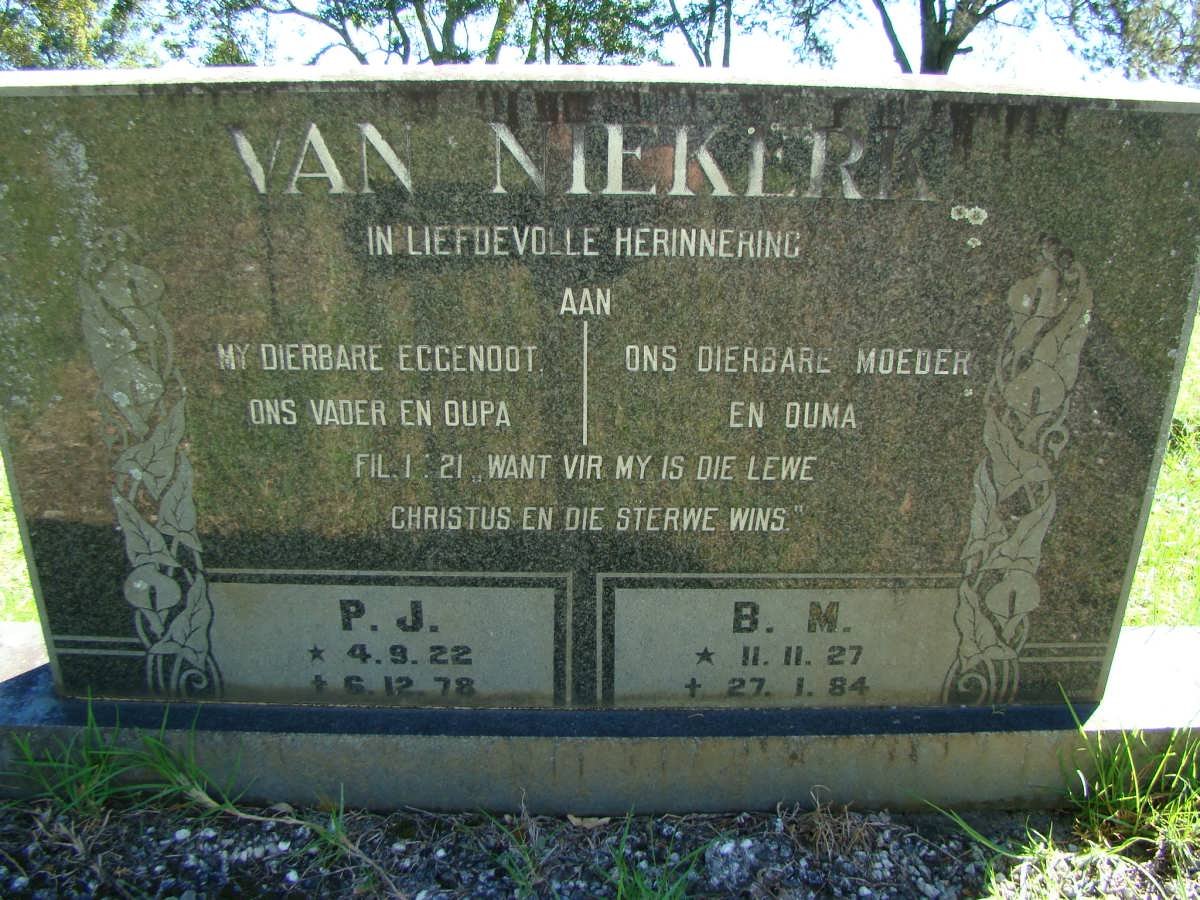 NIEKERK P.J., van 1922-1978 &amp; B.M. MEIRING 1927-1984