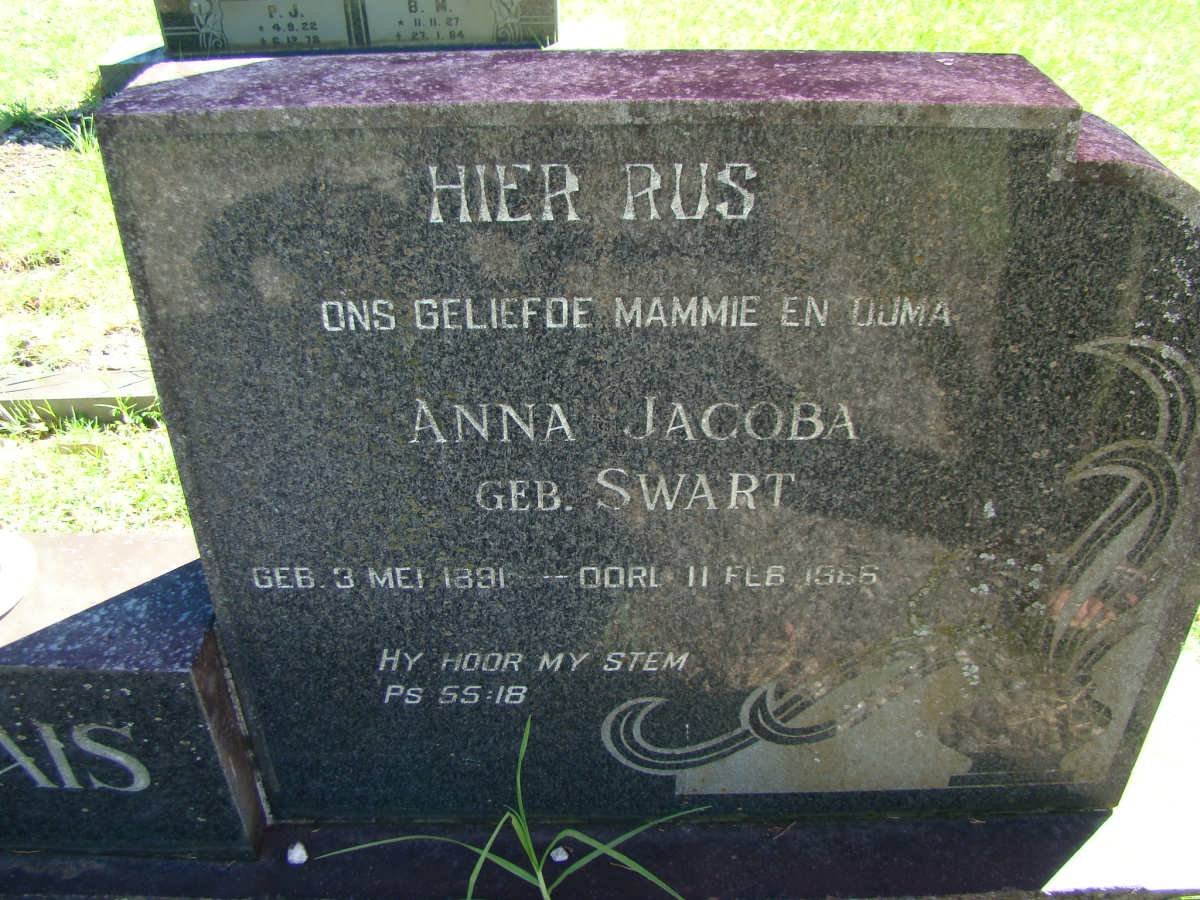 MARAIS Anna Jacoba nee SWART 1881-1966