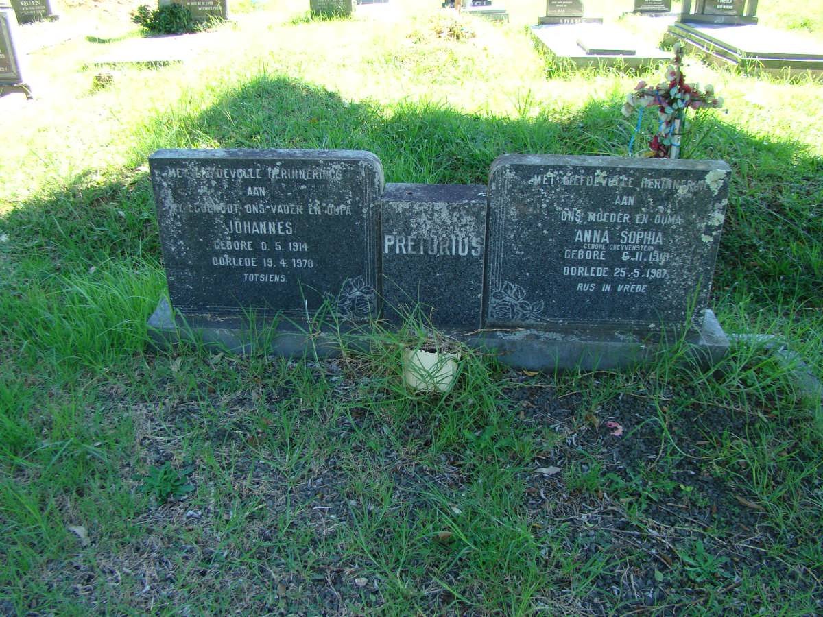 PRETORIUS Johannes 1914-1978 &amp; Anna Sophia GREYVENSTEIN 191?-1987