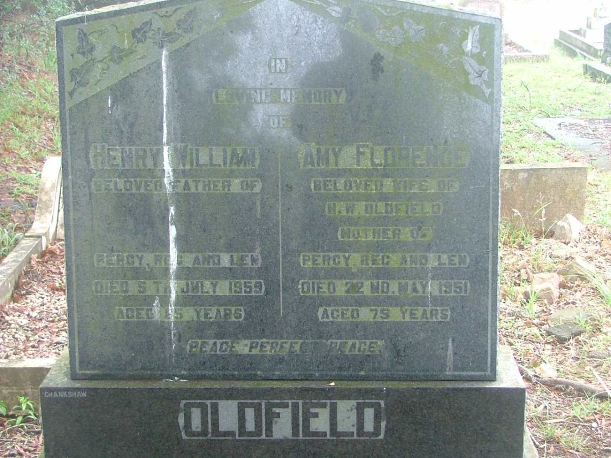 OLDFIELD Henry William  -1959 &amp;  Amy Florence  -1951