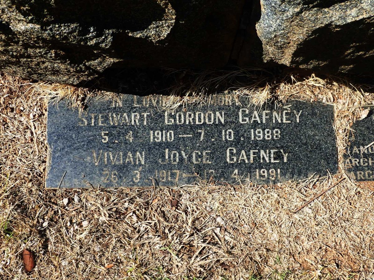 GAFNEY Stewart Gordon 1910-1988 &amp; Vivian Joyce 1917-1991