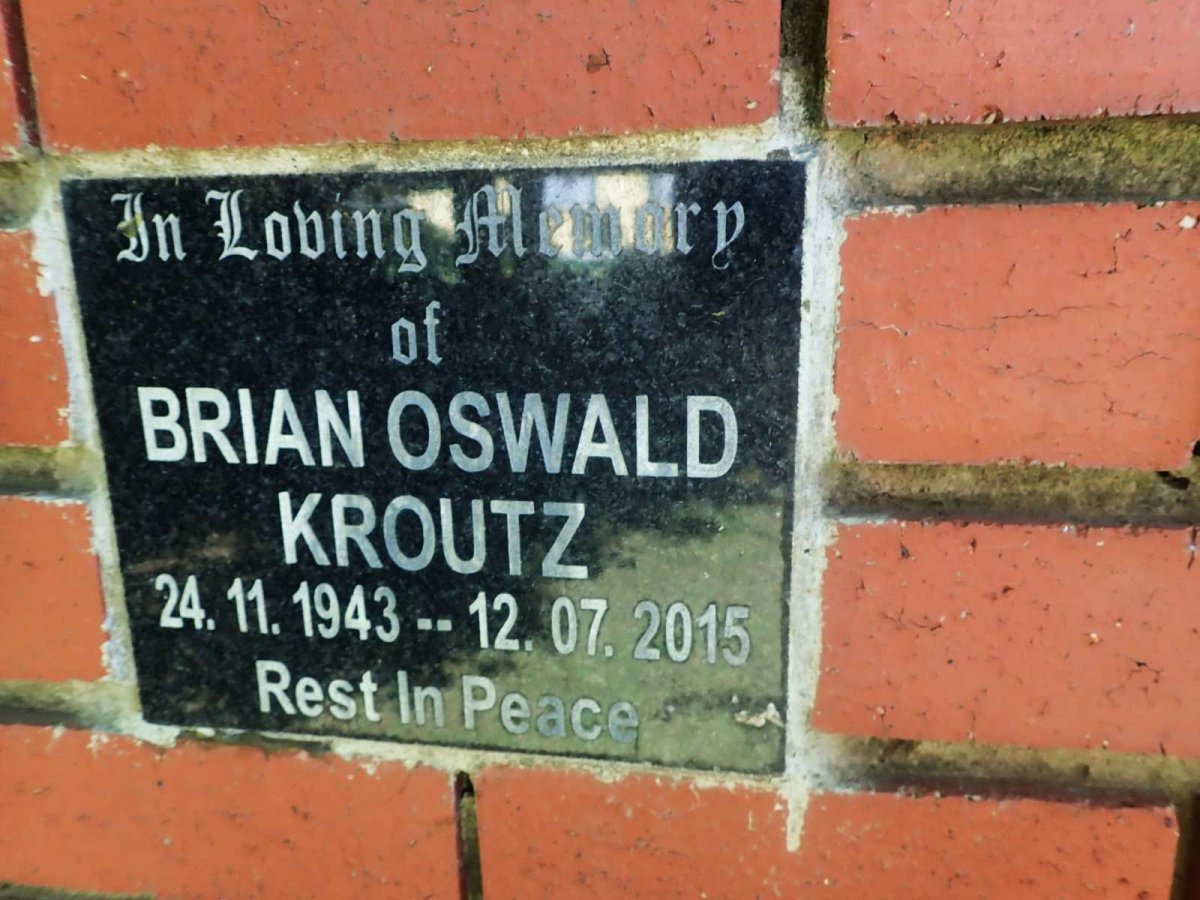 KROUTZ Brian Oswald 1943-2015