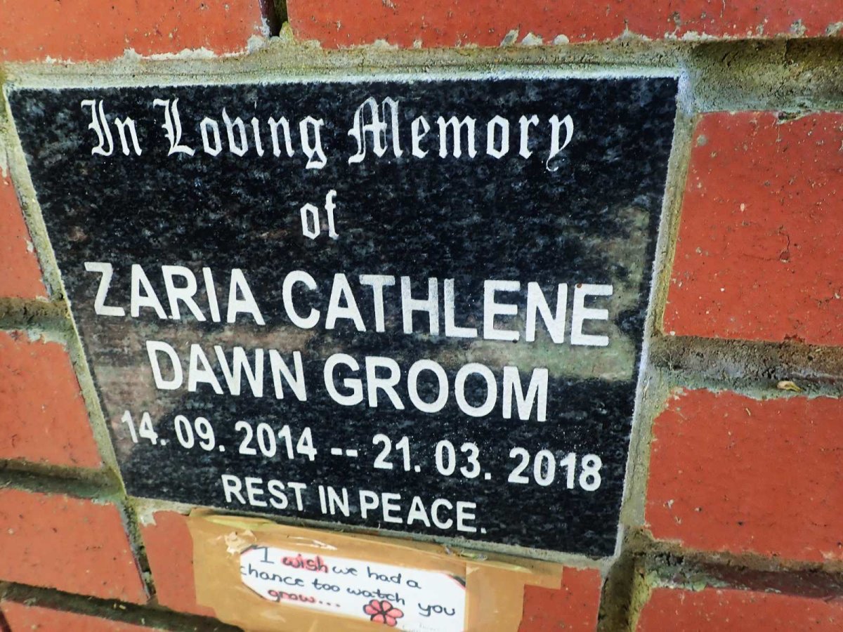 GROOM Zaria Cathlene Dawn 2014-2018
