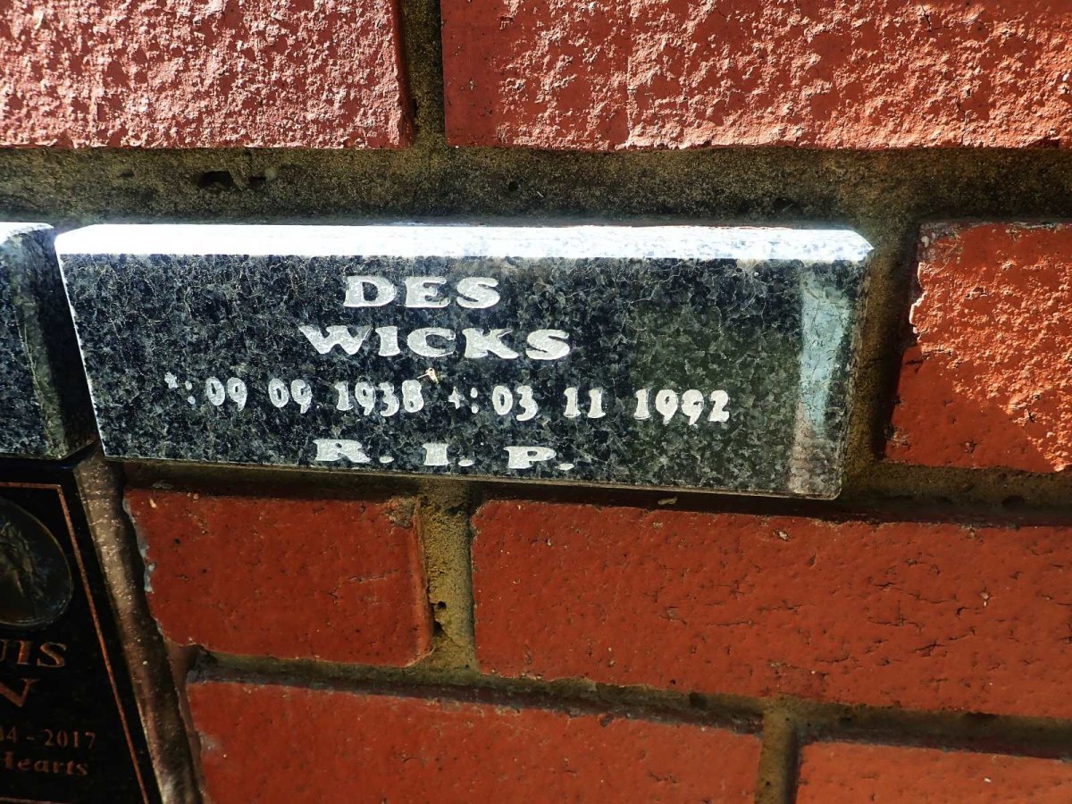 WICKS Des 1938-1992