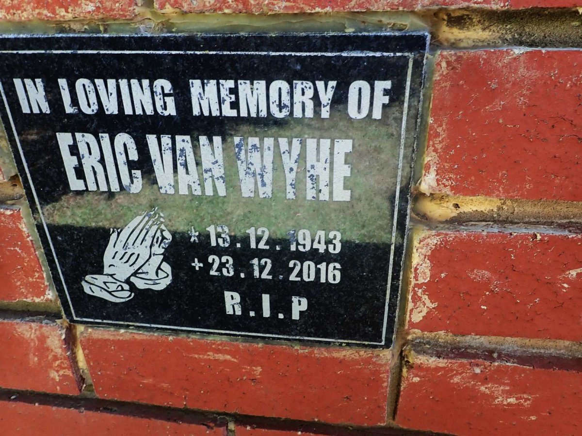 WYHE Eric, van 1943-2016