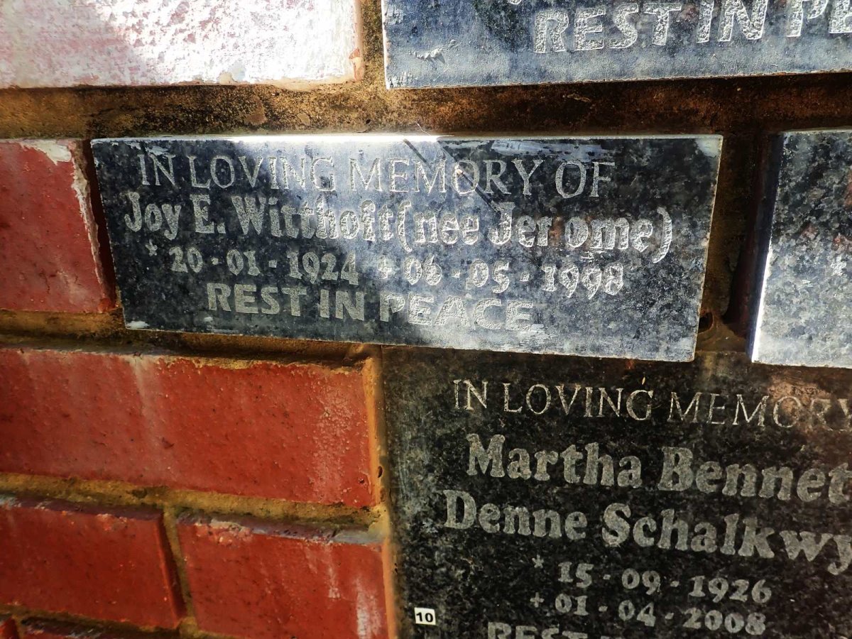 WITTHOFT Joy E. nee JEROME 1924-1998