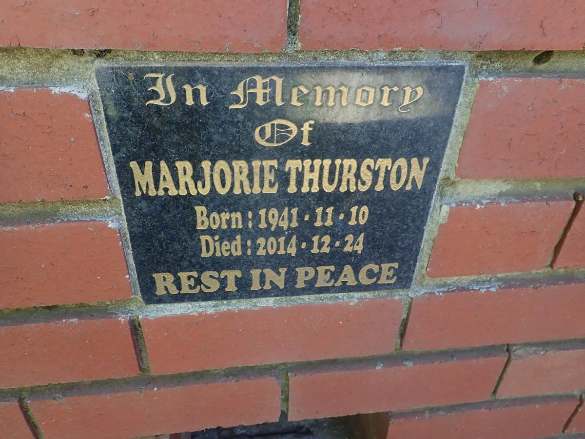 THURSTON Marjorie 1941-2014
