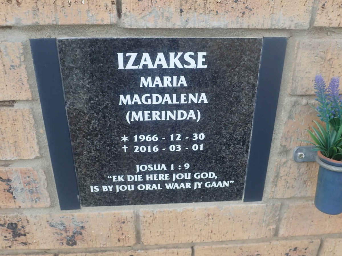 IZAAKSE Maria Magdalena 1966-2016