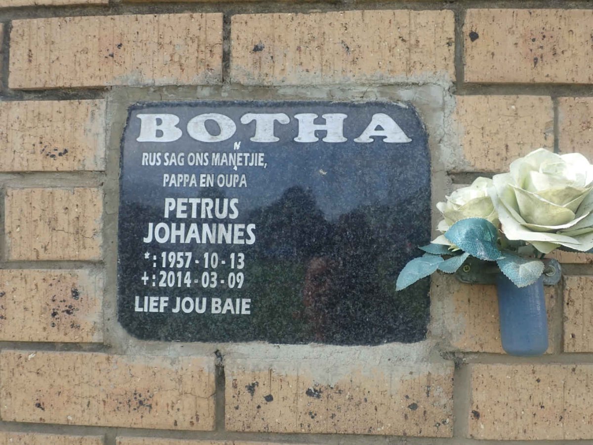 BOTHA Petrus Johannes 1957-2014