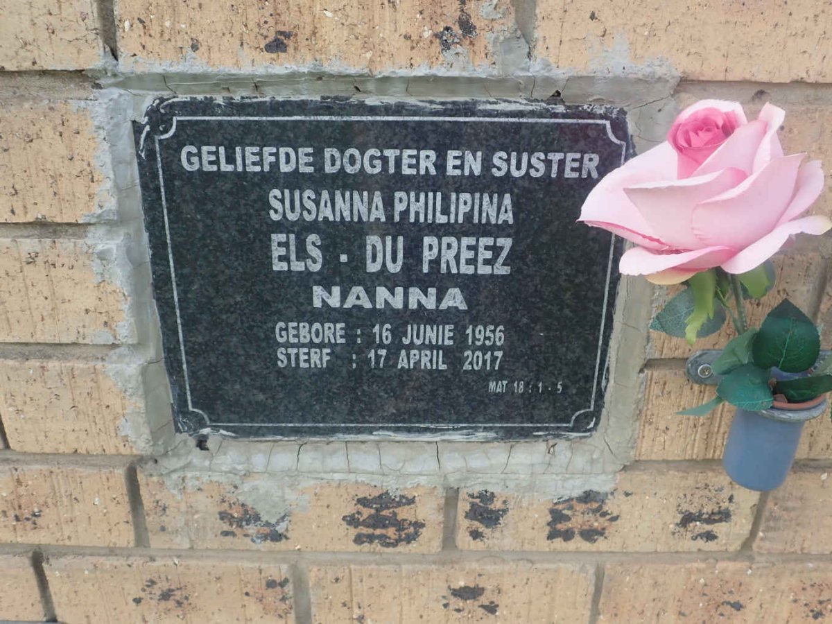 PREEZ Susanna Philipina, ELS - du 1956-2017