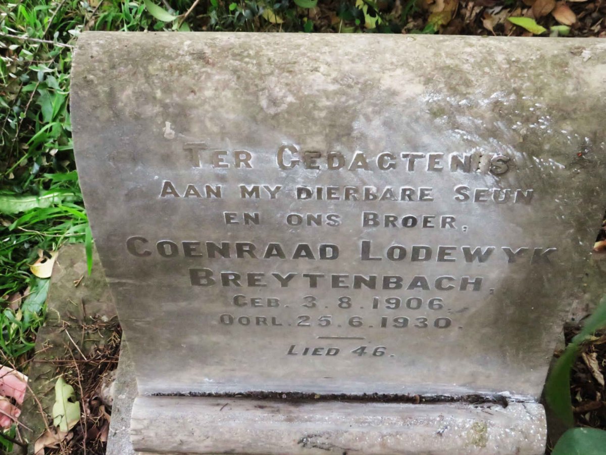 BREYTENBACH Coenraad Lodewyk 1906-1930