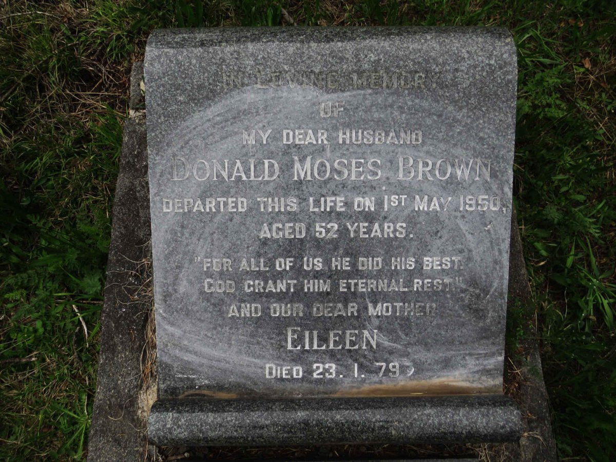 BROWN Donald Moses -1950 &amp; Eileen -1979