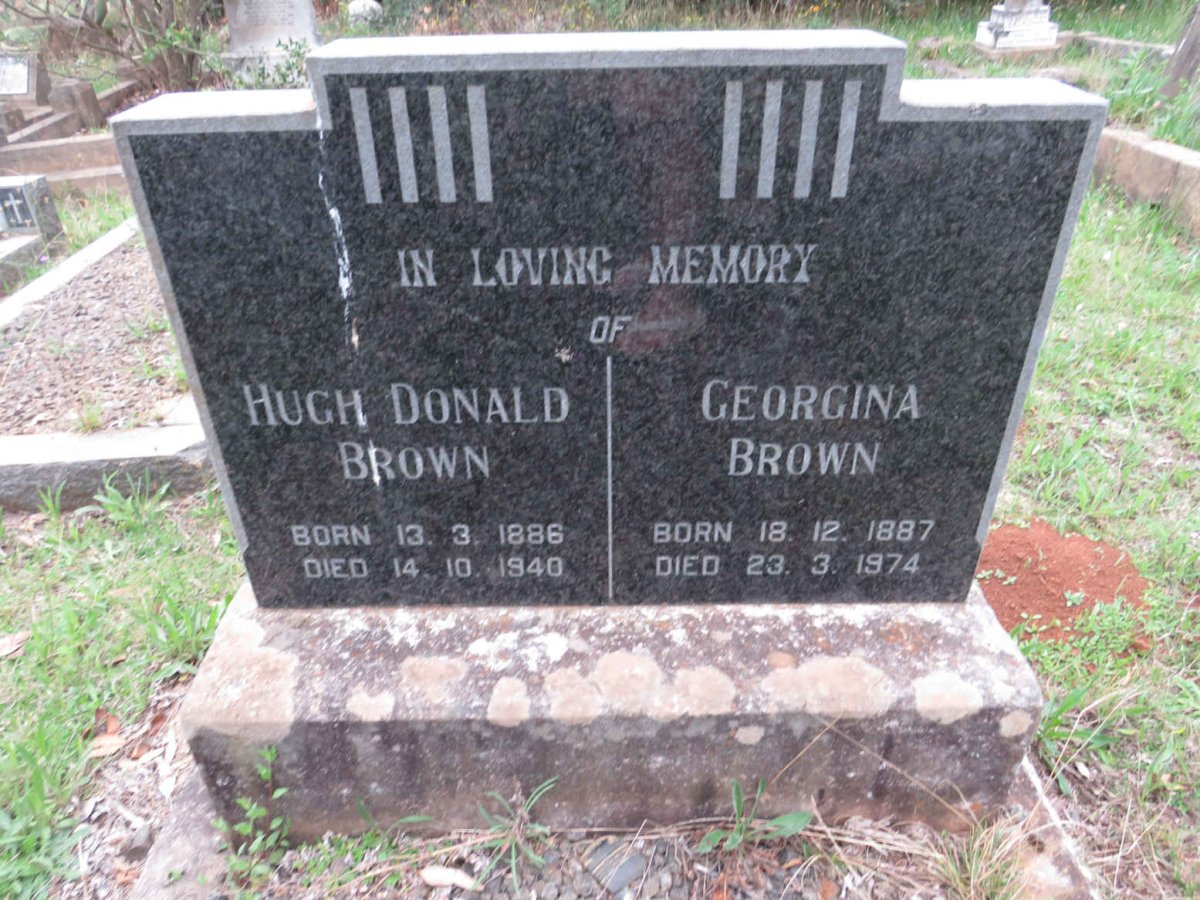 BROWN Hugh Donald 1886-1940 &amp; Georgina 1887-1974